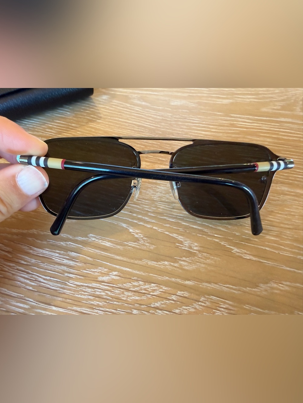 Burberry Sunglasses with Striped Temple Detail